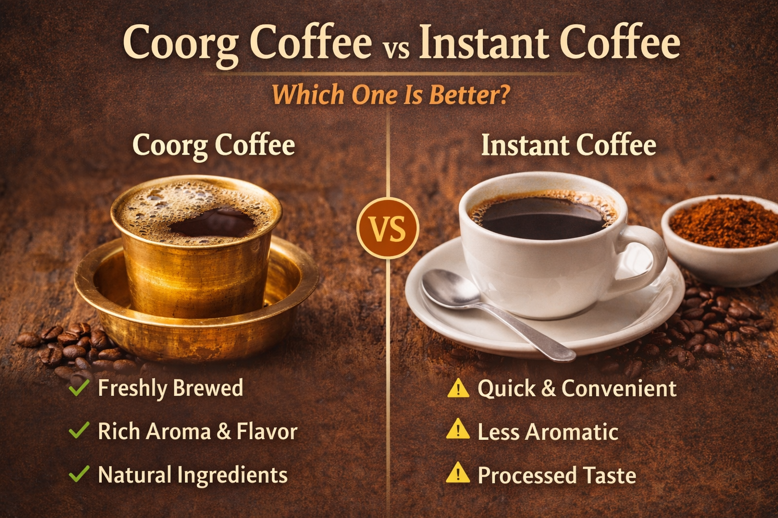 Coorg Coffee vs Instant Coffee: Which One Is Better?
