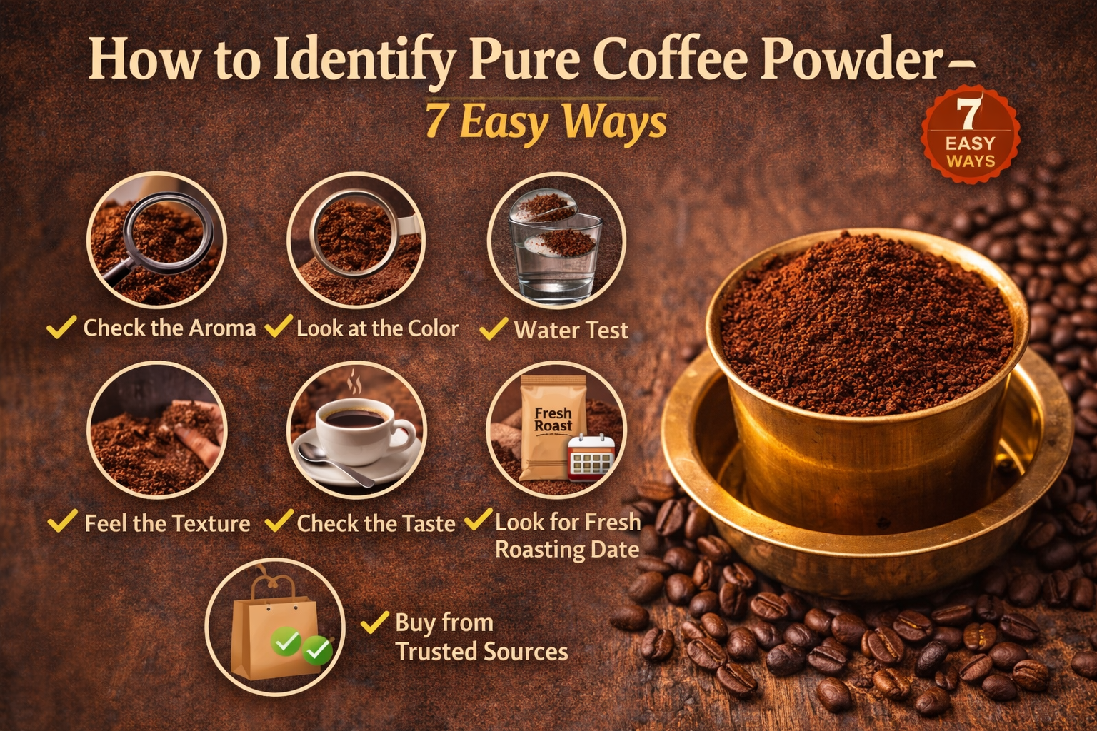 How to Identify Pure Coffee Powder – 7 Easy Ways